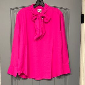 NWT Haley and the Hound is Elegant Pink Blouse with Statement Bow